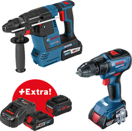 Combo Kit: Cordless Rotary Hammer GBH 18V-26 + Cordless Drill Driver GSR 18V-50 + ProCORE 4.0Ah & 8.0Ah + Fast Charger GAL 1880CV + XL-BOXX