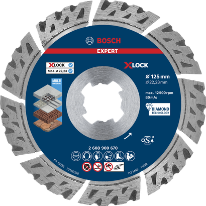 EXPERT Multi Material Bosch EXPERT MultiMaterial X-LOCK diamond cutting disc 125 mm.