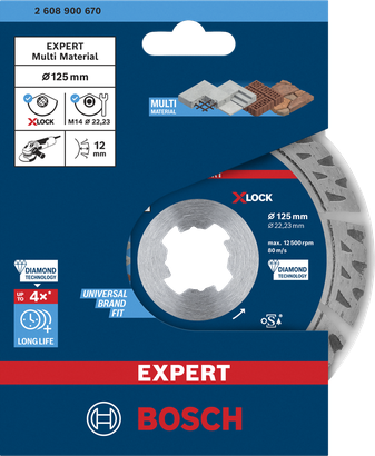 EXPERT Multi Material Bosch EXPERT MultiMaterial X-LOCK diamond cutting disc 125×22.23×2.4×12 mm