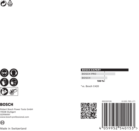 Bosch EXPERT M480 sanding net packaging.