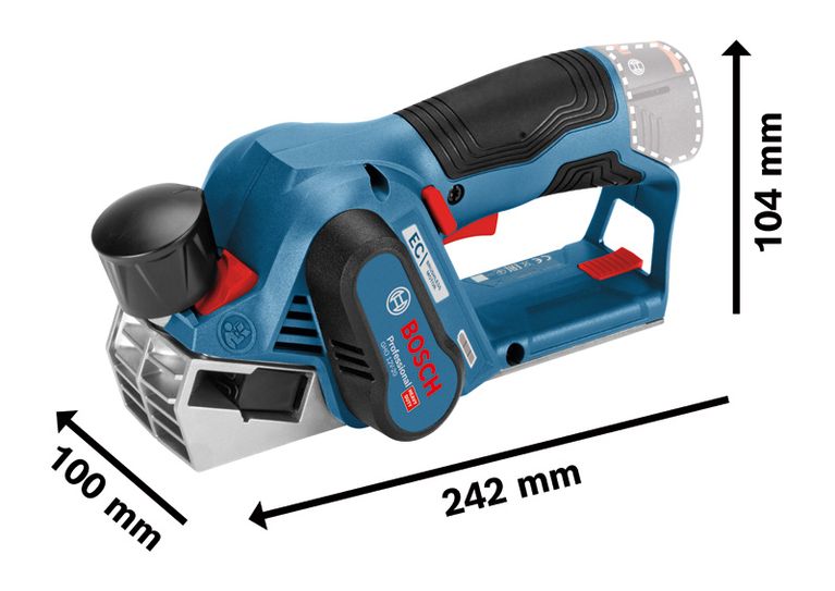 Bosch GHO 12V-20 cordless planer for efficient wood planing.