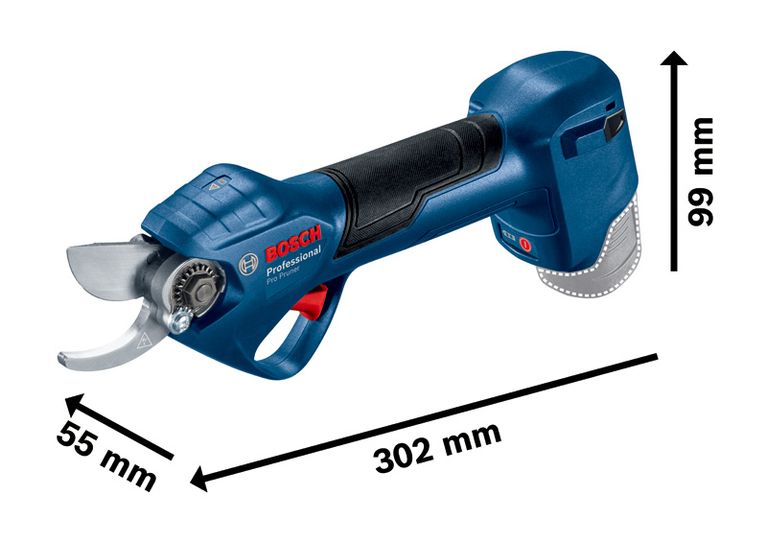 Pruner dimensions.