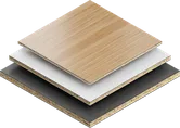 Plastic coated board.