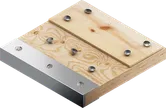 Wood with metal.