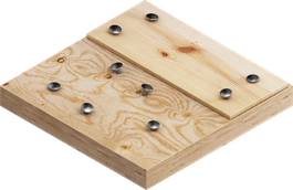 Wood with nails.