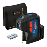 Bosch GPL 3G laser leveling tool with case and batteries.