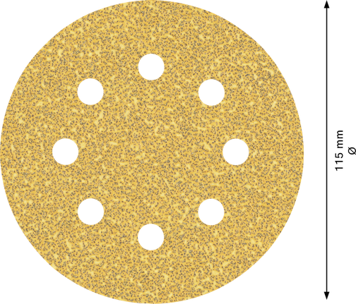 EXPERT C470 Sandpaper with 8 holes for Random Orbital Sanders 115 mm, G 40 5-pc Bosch EXPERT C470 sandpaper disc 115 mm 8 holes.