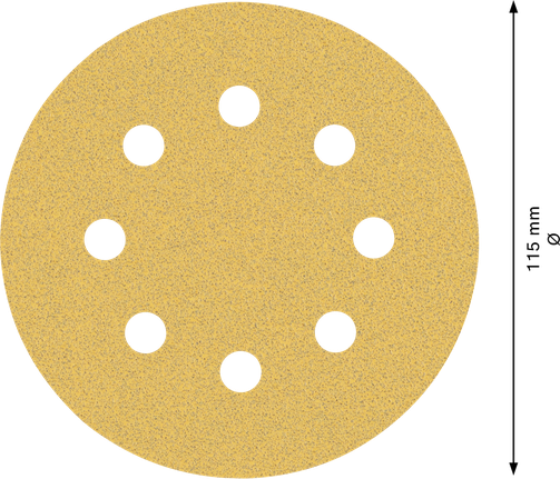 EXPERT C470 Sandpaper with 8 holes for Random Orbital Sanders 115 mm, G 80 5-pc Bosch EXPERT C470 sandpaper disc, 8 holes 115mm G80.