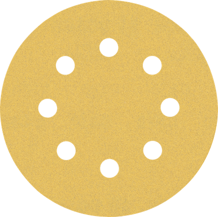 EXPERT C470 Sandpaper with 8 holes for Random Orbital Sanders 115 mm, G 120 5-pc Bosch EXPERT C470 sandpaper disc 115 mm 8 holes.