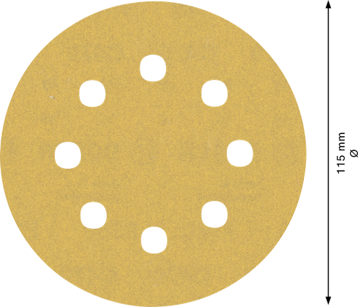 EXPERT C470 Sandpaper with 8 holes for Random Orbital Sanders 115 mm, G 180 5-pc Bosch EXPERT C470 sandpaper disc 115mm 8 holes.