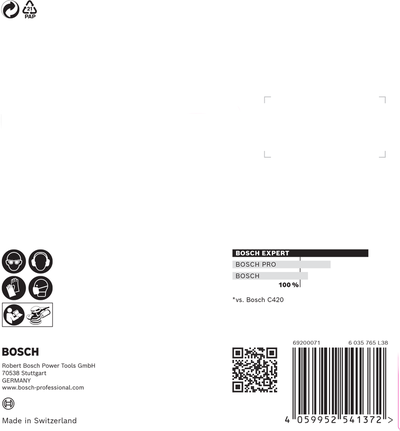 EXPERT C470 Sandpaper with 8 holes for Random Orbital Sanders 115 mm, G 240 5-pc Bosch C470 sandpaper 115 mm 240 grit 5-pack.
