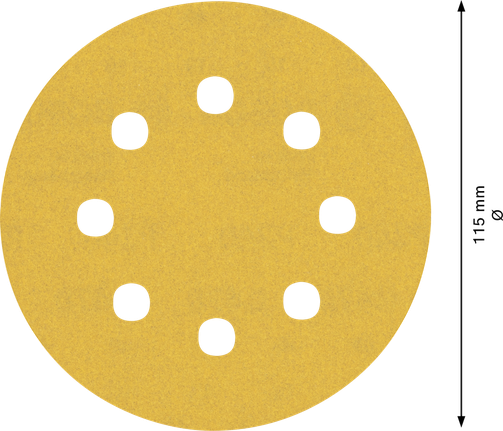 EXPERT C470 Sandpaper with 8 holes for Random Orbital Sanders 115 mm, G 240 5-pc Bosch EXPERT C470 115mm 8-hole sandpaper disc, grit 240.