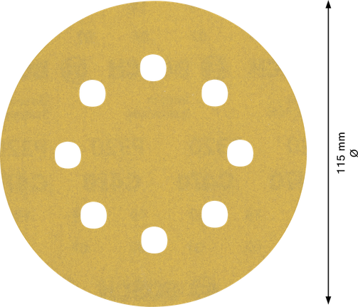 EXPERT C470 Sandpaper with 8 holes for Random Orbital Sanders 115 mm, G 320 5-pc Bosch EXPERT C470 320 grit 8-hole sanding disc.