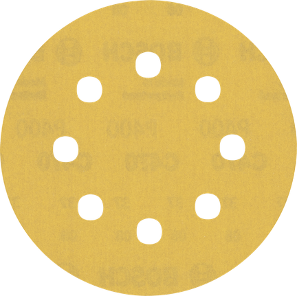 EXPERT C470 Sandpaper with 8 holes for Random Orbital Sanders 115 mm, G 400 5-pc Bosch EXPERT C470 sandpaper disc 8 holes 115mm 400 grit.