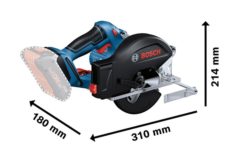 Bosch GKM 18V-50 cordless circular saw, 136mm blade.