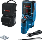 Bosch D-Tect 200 C wall scanner with case and accessories.