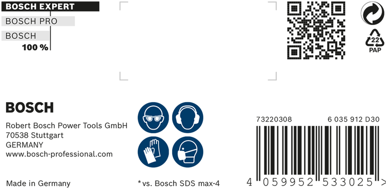 EXPERT SDS max-8X Hammer Drill Bit 20 x 200 x 320 mm EXPERT SDS max-8X Hammer Drill Bit 20 x 200 x 320 mm