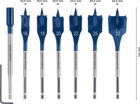 Bosch EXPERT Self Cut Speed Spade Drill Bit Set 7-piece.