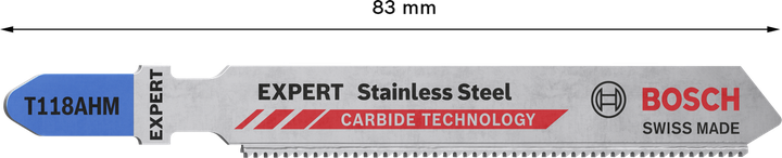 EXPERT Tough Metal thin T118AHM Bosch T118AHM jigsaw blade for stainless steel.