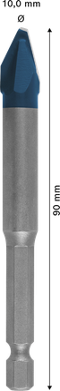 EXPERT HEX-9 Hard Ceramic Drill Bit, 10 x 90 mm Bosch EXPERT HEX-9 Hard Ceramic Drill Bit 10 x 90 mm.