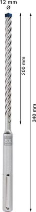 EXPERT SDS max-8X Hammer Drill Bit 12 x 200 x 340 mm EXPERT SDS max-8X Hammer Drill Bit 12 x 200 x 340 mm