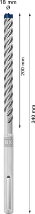 EXPERT SDS max-8X Hammer Drill Bit 18 x 200 x 340 mm EXPERT SDS max-8X Hammer Drill Bit 18 x 200 x 340 mm
