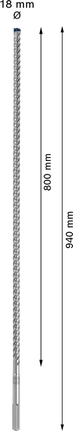 EXPERT SDS max-8X Hammer Drill Bit 18 x 800 x 940 mm EXPERT SDS max-8X Hammer Drill Bit 18 x 800 x 940 mm
