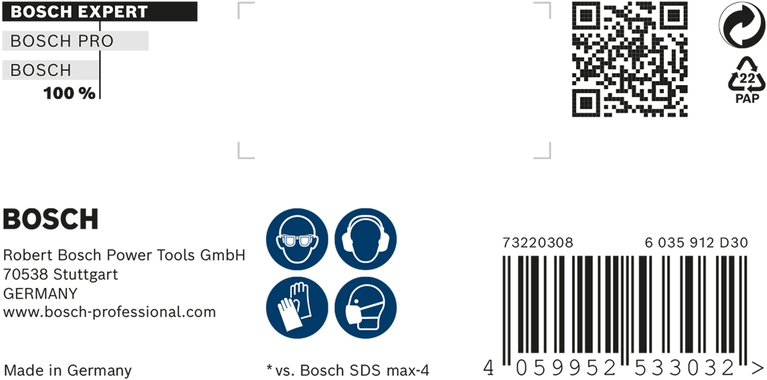 EXPERT SDS max-8X Hammer Drill Bit 20 x 400 x 520 mm EXPERT SDS max-8X Hammer Drill Bit 20 x 400 x 520 mm