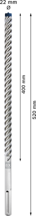 EXPERT SDS max-8X Hammer Drill Bit 22 x 400 x 520 mm EXPERT SDS max-8X Hammer Drill Bit 22 x 400 x 520 mm