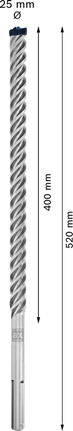 EXPERT SDS max-8X Hammer Drill Bit 25 x 400 x 520 mm EXPERT SDS max-8X Hammer Drill Bit 25 x 400 x 520 mm