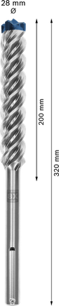 EXPERT SDS max-8X Hammer Drill Bit 28 x 200 x 320 mm EXPERT SDS max-8X Hammer Drill Bit 28 x 200 x 320 mm