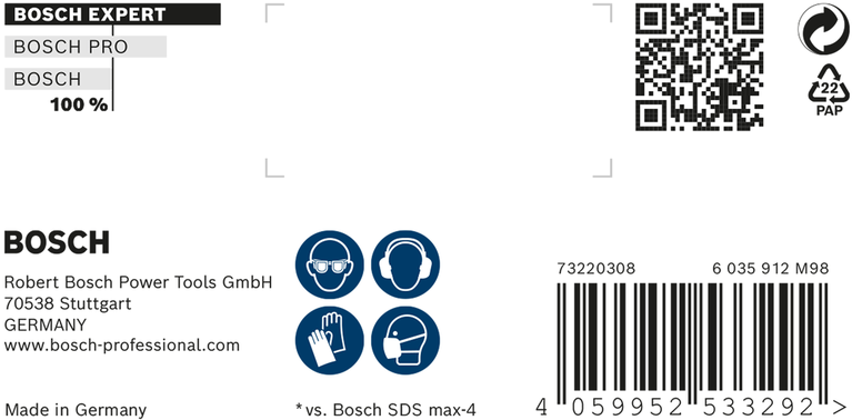 EXPERT SDS max-8X Hammer Drill Bit 32 x 400 x 520 mm EXPERT SDS max-8X Hammer Drill Bit 32 x 400 x 520 mm