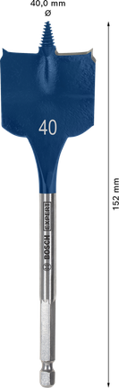 EXPERT Self Cut Speed Spade Drill Bit 40 x 152 mm Bosch EXPERT Self Cut Speed Spade Drill Bit 40 mm.