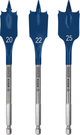Bosch EXPERT Self Cut Speed Spade Drill Bit Set 20 22 25 mm.