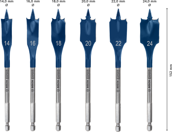 Bosch EXPERT Self Cut Speed Spade Drill Bit Set 6-piece.