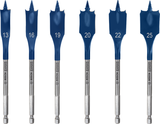 Bosch EXPERT Self Cut Speed spade drill bit set 13-25mm.