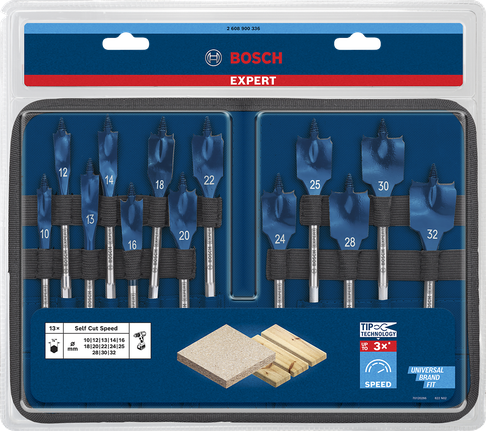 Bosch Expert Self Cut Speed spade drill bit set 13-pc.