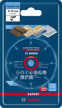 Bosch Carbide Multi Wheel Cutting Disc (for Multi Material, Ø 50 mm,  Accessories for Bosch Easy Cut & Grind)