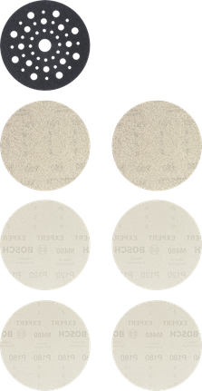 EXPERT M480 Starter Kit for Random Orbital Sanders 125 mm 7-pc Bosch EXPERT M480 Starter Kit 125mm sanding discs set.