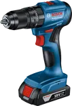 Bosch GSB 185-LI cordless drill with charger and case.