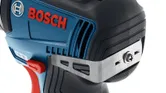 Bosch cordless drill handle with metal belt clip.