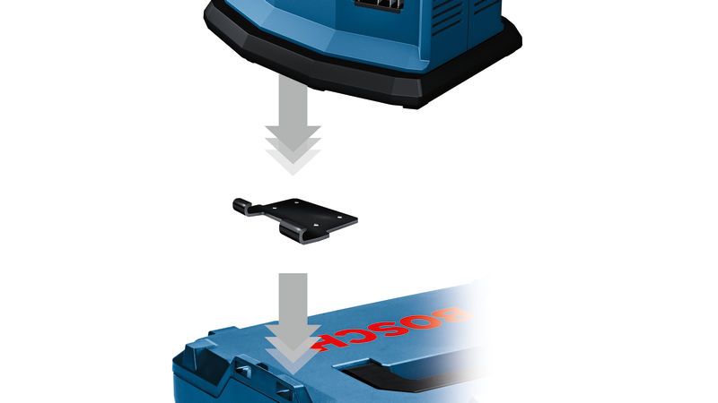Bosch GAL 18V6-80 charger fixing attachment on L-Boxx.