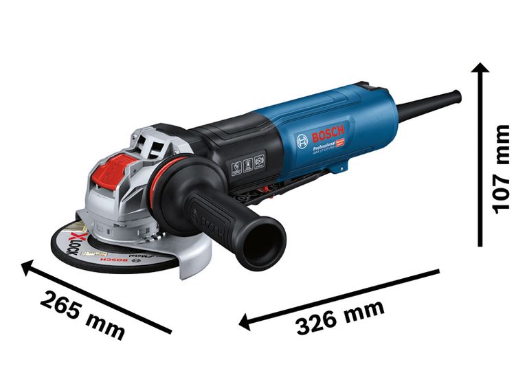 Bosch GWX 17-125 PSB angle grinder with X-LOCK system.