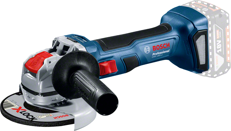 Bosch GWX 180-LI cordless angle grinder with X-LOCK.