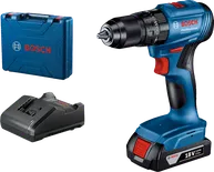 Bosch GSB 185-LI cordless drill with charger and case.
