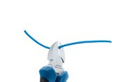 Bosch side cutter cutting blue DC cable.