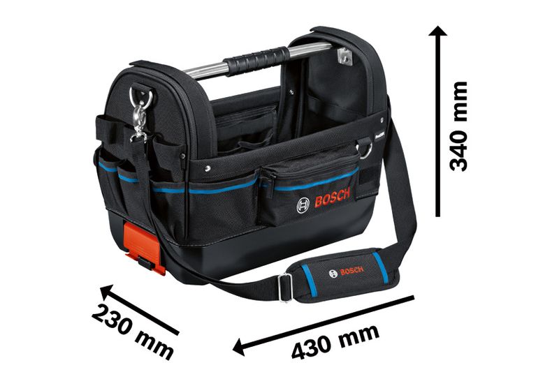 Bosch GWT 20 tool bag with shoulder strap, 430x230x340 mm.