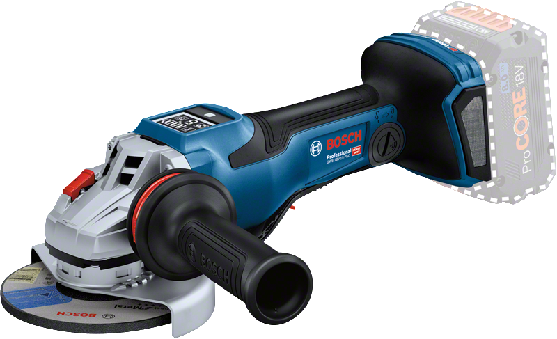Bosch GWS 18V-15 PSC cordless angle grinder.
