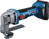 Bosch GSC 18V-16 E cordless metal shear for cutting steel.