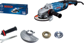Bosch GWS 30 angle grinder with accessories.